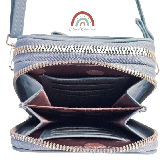 Faux Leather Phone Crossbody Wallet Small Bag - Picture 13 of 15